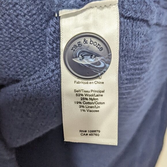 Nwt Rag & Bone | Serena V-Neck Cardigan In Navy - Picture 11 of 12